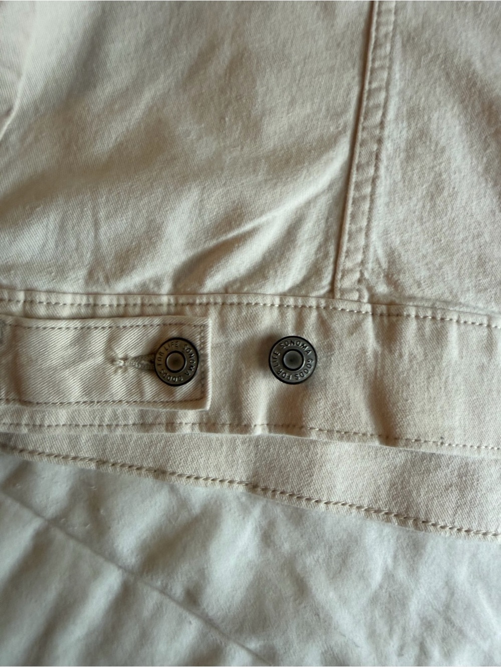 NWT sonoma plus size ecru denim 90’s trucker button up classic cotton jacket - Picture 9 of 9